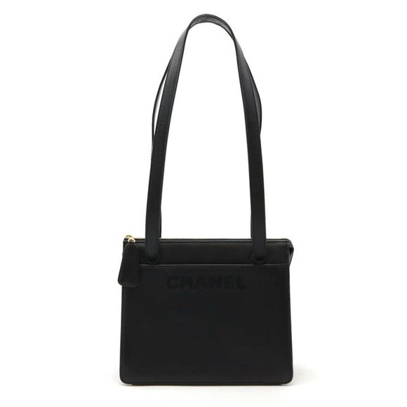 CHANEL Handbags - Chanel Calfskin Logo Embroidery 2way Tote Bag